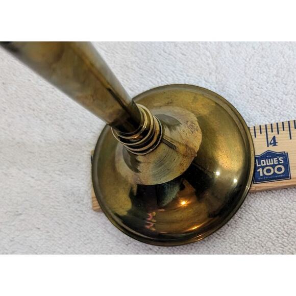 CANDLE HOLDER Taper, Vintage MCM Single -Brass - 9.5", Columnar. VGC - Picture 4 of 6